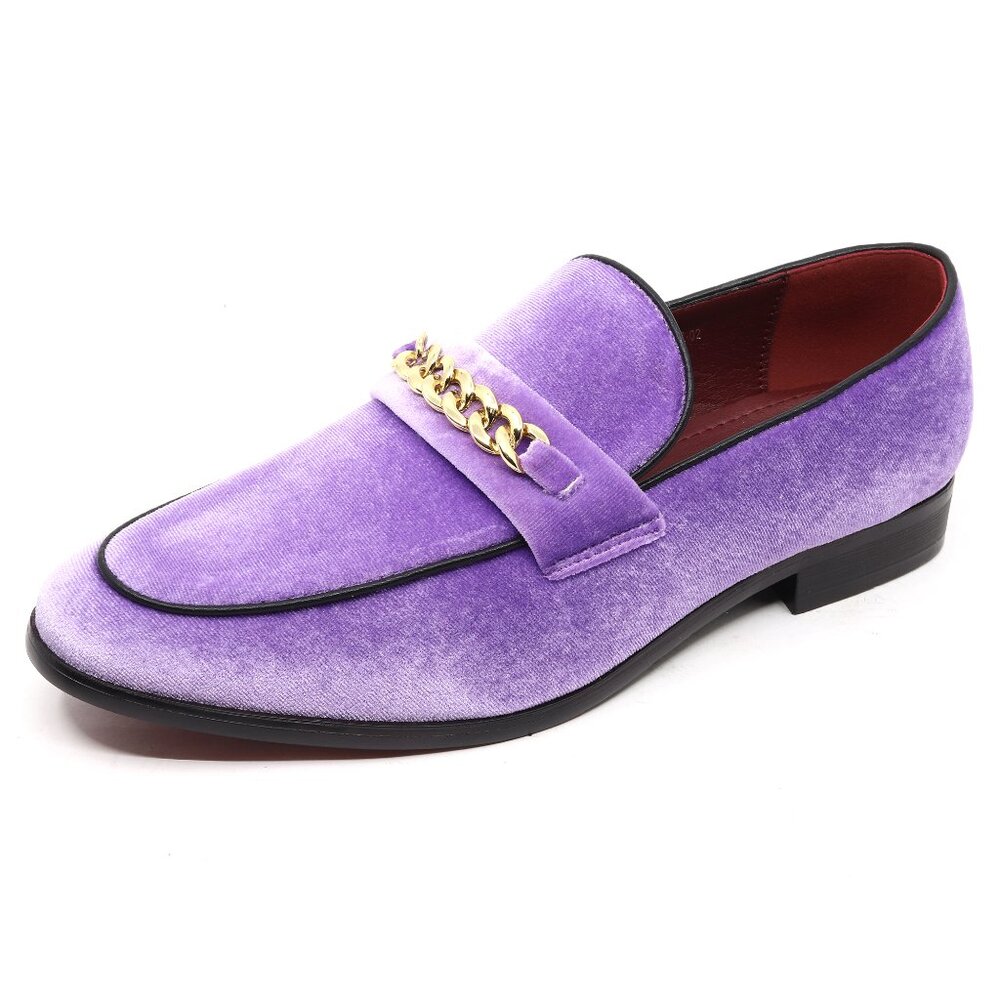 Lavender Men Vintage Velvet Designer Classic Smoking Dress Tuxedo Loafers Shoes